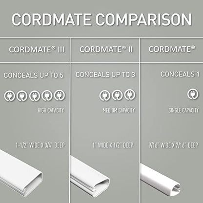 Legrand Wiremold Cordmate Paintable 108 Inch Cord Cover Kit White 17 Piece - style: C110 Sortable - 108 Inches