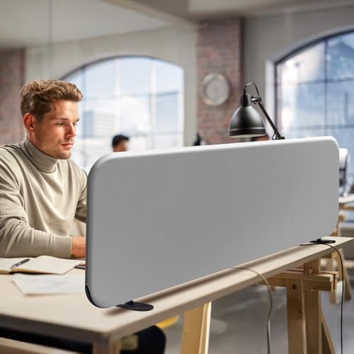 DECOLAB Desk Dividers, Portable Table Partition Panel 48"x18", Steel - color: Steel