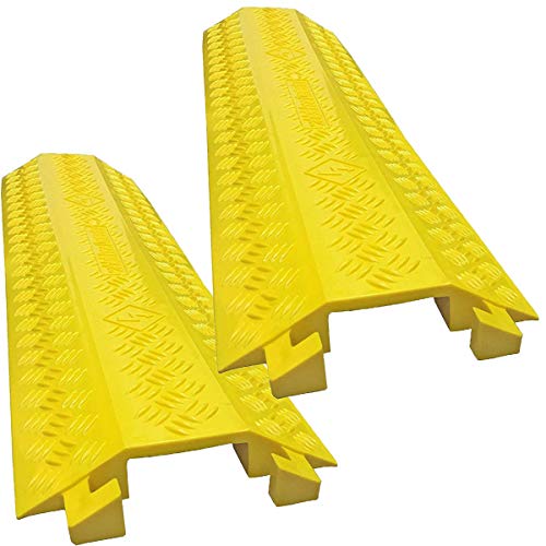 Electriduct Drop Trak Cable & Hose Protector Cord Cover - Medium - Yellow - 2 Pack - color: Yellow, size: M (Medium) - 2 Pack