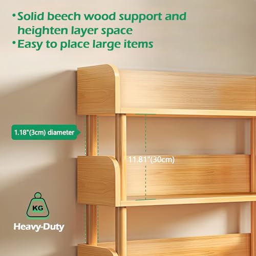 OSCHF 4-Tier Wooden Open Bookcase, Oak - color: Oak, size: 4-tier