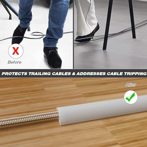 78" Silicone Cord Hider for Wall Mount TV, White Self-Adhesive Cable Hider - size: Regular-78 inch
