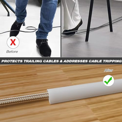 78" Silicone Cord Hider for Wall Mount TV, White Self-Adhesive Cable Hider - size: Regular-78 inch