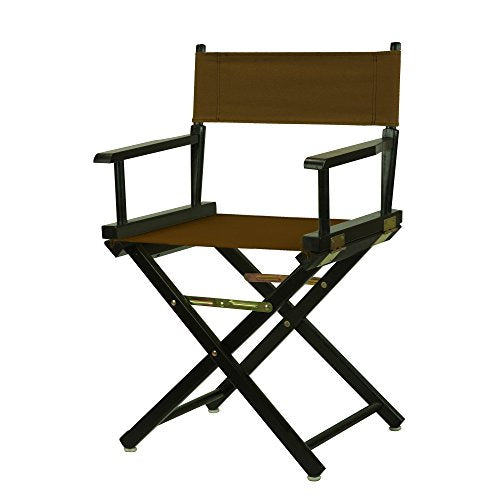 18" Director's Chair Black Frame-Brown Canvas - color: Black Frame/Brown Canvas, size: 18" - Classic Height, style: Black Frame