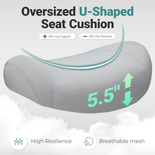 Big and Tall Home Office Desk Chair 400lb Capacity for Heavy People, Ergonomic Wide Mesh Desk Chair with Stepless Recline & Lock, 5.5" Thick Cushion, High Back, Adjustable Height & Armrests - color: White