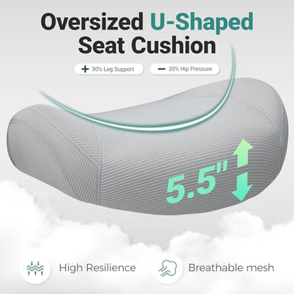 Big and Tall Home Office Desk Chair 400lb Capacity for Heavy People, Ergonomic Wide Mesh Desk Chair with Stepless Recline & Lock, 5.5" Thick Cushion, High Back, Adjustable Height & Armrests - color: White