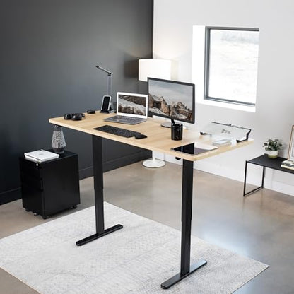 VIVO Light Wood 71 x 30 in Standing Desk, DESK-KIT-0B7C - color: Light Wood Top / Black Frame, size: 71 x 30 inch