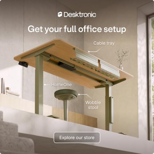 Desktronic Height Adjustable Standing Desk Frame — Ergonomic Sit Stand Desk Frame, Electric Dual Motor, USB & USB-C Charging, Wobble-Free, Touchscreen, 3 Memory Presets, Anti-Collision - color: Green