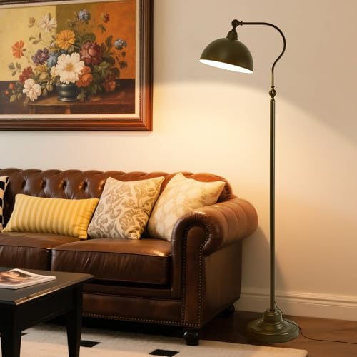 Bright Reading Floor Lamp with Remote and Bluetooth Dimming | Adjustable Brightness and Color temperature, Matte Black Iron Lampshade,Modern Retro Living Room Bedroom Office Standing Lamp - color: Black Remote Dimming