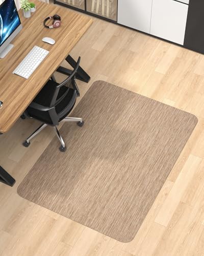 Blvornl Office Chair Mat for Hardwood Floor, 50"*63" Desk Computer Chair Mat for Hard Wood, Large Anti-Slip Hard Floor Protector for Rolling Chair, PVC Desk Rug for Office Red Brown - color: Red Brown, size: 50"*63"
