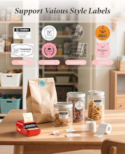 NIIMBOT B21 Label Printer,Bluetooth Thermal Label Maker,Ideal for Home Organization,Business,Ofice,50x30mm Labels,230Pcs(Red) | Thermal Label Printer with 1 Pack 50x30mm White Label for Home/Office/Business, Compatible with iOS & Android - color: Red
