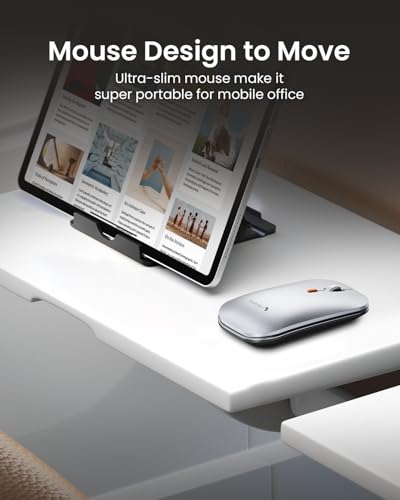 ProtoArc XKM01 Full-Size Foldable Keyboard Mouse for Travel, Black Silver - color: Black Silver