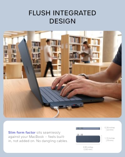 Satechi 6-in-2 USB-C Snap Hub, 4K/60Hz HDMI, for MacBook Neo, Indigo - color: Indigo