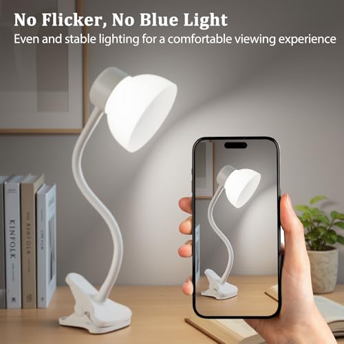 Desk Lamps for Home Office,Small LED Reading Lamp,5000K Eye-Care Desk Light | Clip On Desks Lamps for College Dorm, Kids Desk, Bed Headboard, Flexible Gooseneck, Compact Small Table Lamp - color: Cool White