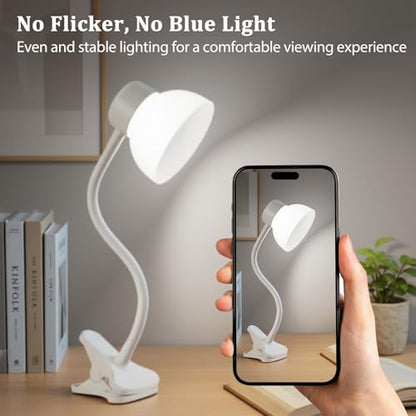 Desk Lamps for Home Office,Small LED Reading Lamp,5000K Eye-Care Desk Light | Clip On Desks Lamps for College Dorm, Kids Desk, Bed Headboard, Flexible Gooseneck, Compact Small Table Lamp - color: Cool White