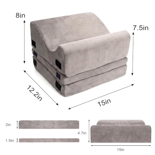 Foot Rest for Under Desk, Ergonomic 3-in-1 Height Adjustable, Non-Slip Base & Washable Cover for Office/Gaming, Gray - color: Grey