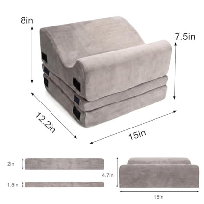 Foot Rest for Under Desk, Ergonomic 3-in-1 Height Adjustable, Non-Slip Base & Washable Cover for Office/Gaming, Gray - color: Grey