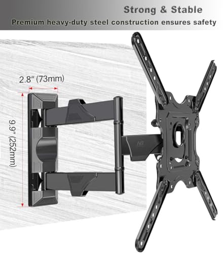 NB North Bayou TV Wall Mount, Full Motion TV Wall Bracket for Most 32-55 Inch TV/Flat Screen/LED/Monitors, Swivel Tilt with Articulating Arms, Rotating, Max VESA 400x400mm up to 60lbs