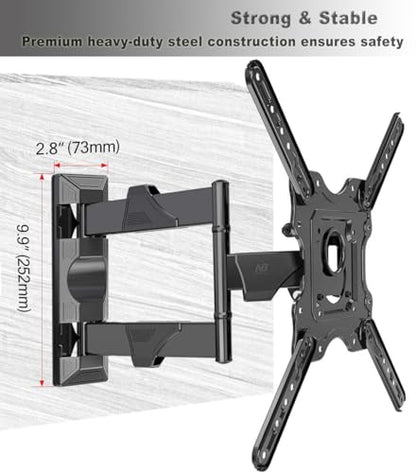 NB North Bayou TV Wall Mount, Full Motion TV Wall Bracket for Most 32-55 Inch TV/Flat Screen/LED/Monitors, Swivel Tilt with Articulating Arms, Rotating, Max VESA 400x400mm up to 60lbs