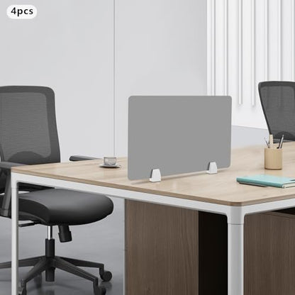 4PCS Desk Dividers Office Partitions, Privacy Desk Panel Protective, Acrylic Plexiglass Shield with Clamps for Offices Schools Call Centers - 23.6”L X15.8”W - color: Grey