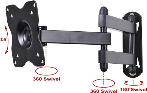 VideoSecu ML12B TV Wall Mount Articulating Arm Monitor Bracket for Most 19"-32", Some up to 47" LCD LED Plasma Flat Panel Screen TV with VESA 100/75mm M79