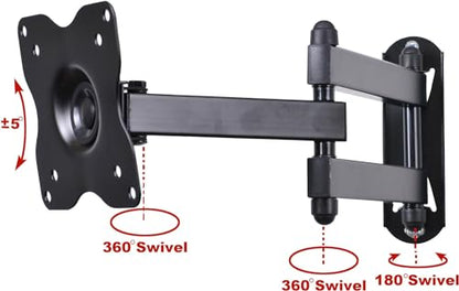 VideoSecu ML12B TV Wall Mount Articulating Arm Monitor Bracket for Most 19"-32", Some up to 47" LCD LED Plasma Flat Panel Screen TV with VESA 100/75mm M79