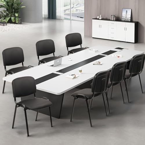 CLATINA Stacking Guest Chairs, Leather Waiting Room Chair no Wheels, Armless Office Chairs with Metal Frames, Stackable Conference Room Chair for Reception, Lobby, Meeting, Training, Black - color: Black-leather, size: 1 Pack