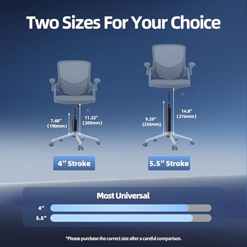 7 Inches to 11 Inches Short Office Chair Cylinder Replacement, 4" Stroke, Heavy Duty 1000 lbs, Lower the Seat Height by 2", Fit for Office Chair High Base Short Person, Class 4 (Sinking 2.4") - size: 4'' Travel Length(Sinking 2.4")