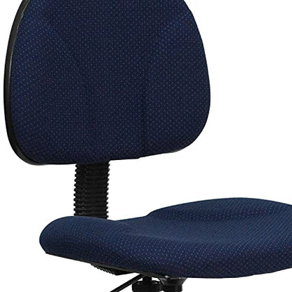 BizChair Navy Blue Patterned Fabric Adjustable Height Drafting Chair with Adjustable Foot Ring - color: Navy Blue Patterned