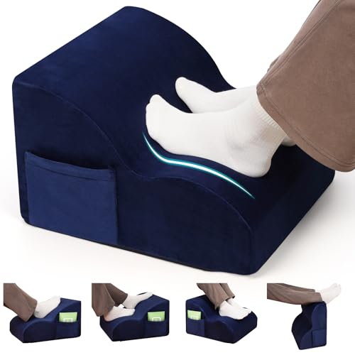 Foot Rest Under Desk,Ergonomic Foot Rest Office Comfort Foot Stool at Work - color: Blue