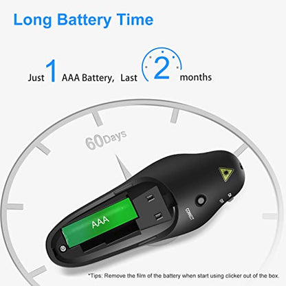 Wireless Presentation Clicker for PowerPoint Presentations, USB Dongle Presenter Remote with Laser Pointer Slide Clickers for Mac/Windows/Linux, Computer/Laptop, Google Slide/PPT/Keynote - style: Battery
