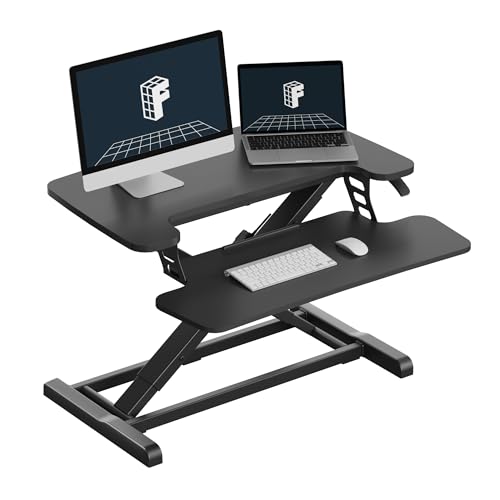 FLEXISPOT Standing Desk Converter, 28", Black - color: Black, size: 28"
