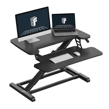 FLEXISPOT Standing Desk Converter, 28", Black - color: Black, size: 28"