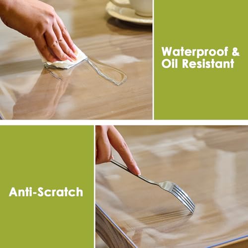 Clear Table Cover Protector 60x36'', Waterproof 2.0mm Thick PVC Table Pad - size: 60x36 inches