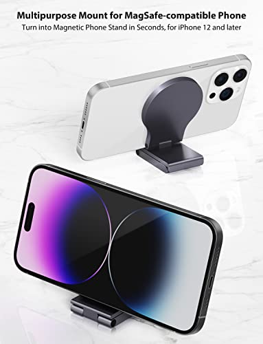 Stouchi Mag-Safe Continuity Camera Mount for Desktop Monitor | Adjustable Aluminum iPhone Webcam Mount for iMac, Apple TV 4K & Mac Displays | Compatible with 1/4" Tripod Screw - color: Grey