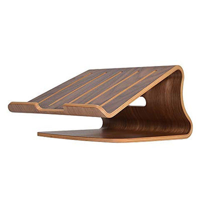 Wood Laptop Stand for Desk,Laptop Holder Stand,Wooden Cooling Computer Holder,Suitable for Most laptops Heat Dissipation Shelf (Walnut) - color: Walnut-01