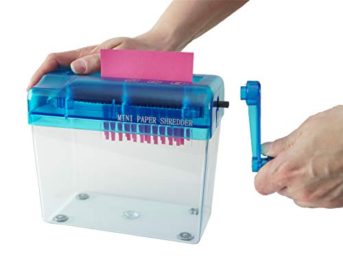 HOME-X Hand Crank Paper Document Shredder, Office and Teaching Supplies