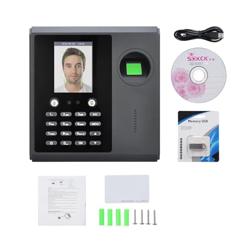 Biometric Time Clock Attendance Machine for Employees 5 Languages System Support WiFi USB Port Data for Office for Small Businesses