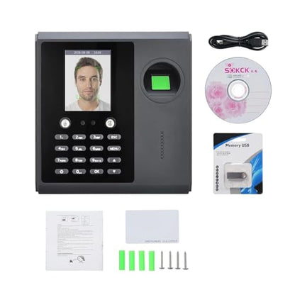 Biometric Time Clock Attendance Machine for Employees 5 Languages System Support WiFi USB Port Data for Office for Small Businesses