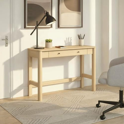 Walker Edison Penelope Modern Writing Desk with Drawer Storage, 44 Inch, Coastal Oak - color: Coastal Oak