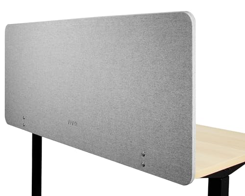 VIVO Gray Clamp-on 60 x 24 inch Privacy Panel, PP-1-V024G | Sound Absorbing Cubicle Desk Divider, Acoustic Partition - color: Light Gray, size: 60"