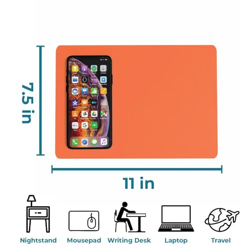BLACK+DECKER Water-Resistant Nightstand Mat, 7.5" x 11" – Protects Nightstands from Liquids & Dirt, Travel-Ready, Stylish PU Leather Protector, Night Stand Covers, End Side Table Pad, Coffee Table Top
