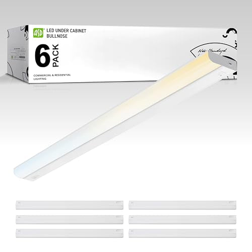 ASD LED Under Cabinet Lighting Hardwired, 40 Inch 20W 2700K-5000K Selectable, 1814LM, CRI90+, Direct Wire Linkable Under Counter Lights for Kitchen, Dimmable Under Cabinet Lights, White, UL, 6 Pack - color: 40 Inch White, size: 6 Pack