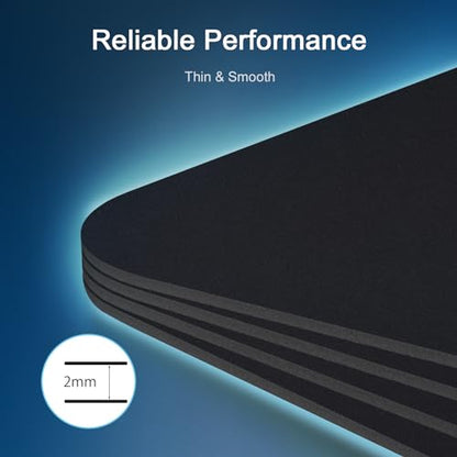 Senetem 4-Pack Mouse Pad, Smooth Gaming Mousepad, Non-Slip Black - size: 11L x 8.6W inches