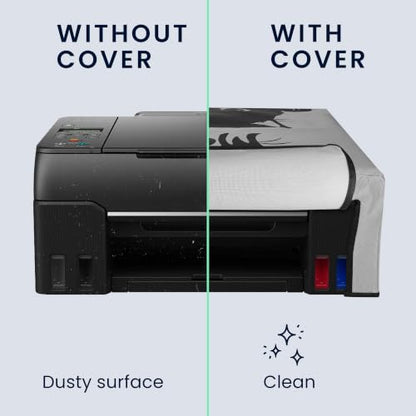 kwmobile Dust Cover Compatible with Canon PIXMA G650 / G620 - Printer Case - Grey/Black - Meow Cat - style: Meow Cat 22-01