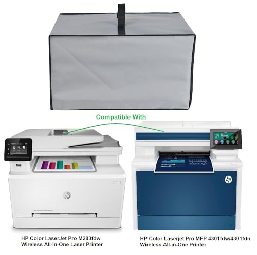 Heavy Duty Antistatic Waterproof Nylon Fabric Printer Dust Cover sleeve,Compatiable with HP Color LaserJet Pro M283fdw/MFP 3301fdw/MFP 4301fdw/4301fdn Wireless All-in-One Laser Printer (Silver Grey) - color: Silver Grey