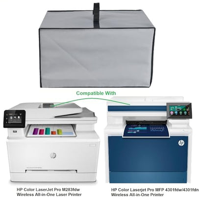 Heavy Duty Antistatic Waterproof Nylon Fabric Printer Dust Cover sleeve,Compatiable with HP Color LaserJet Pro M283fdw/MFP 3301fdw/MFP 4301fdw/4301fdn Wireless All-in-One Laser Printer (Silver Grey) - color: Silver Grey