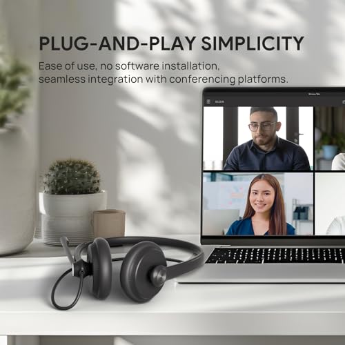Yealink UH34 Wired Headset,USB-A,Noise Canceling Mic,in-Line Control,On-Ear - color: Mono-Ear (Leather Earpads), size: USB-A (1 Pack)