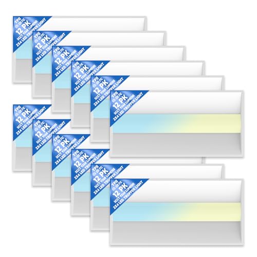 12Pack 2x4 FT LED Center Basket Troffer Light, 5CCT Color Tunable 3000/3500/4000/5000/6500K, Watt Adjustable 72W/60/50/40/30W, 0-10V Dimmable Drop Ceiling Lights, 120-277V-ETL Qualified - size: 2X4 12Pack