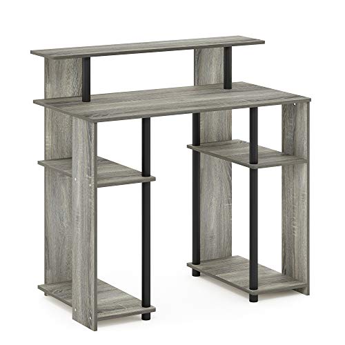 Furinno JAYA Simple Design Computer Writing Desk, French Oak Grey/Black - color: French Oak/Black