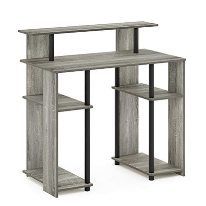 Furinno JAYA Simple Design Computer Writing Desk, French Oak Grey/Black - color: French Oak/Black